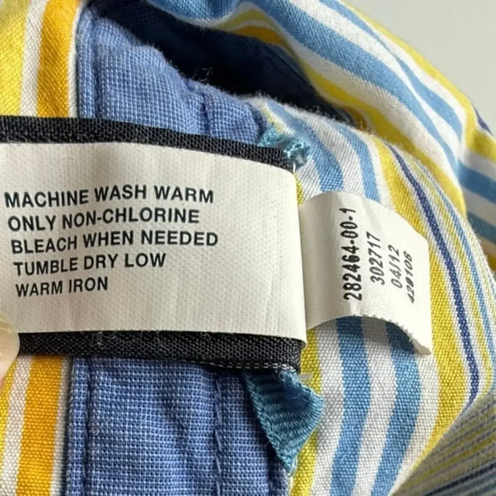BABY GAP Boys' Vintage Striped LS Button Down Shirt ~ Sz 5 Yrs Blue/Yellow/Wht